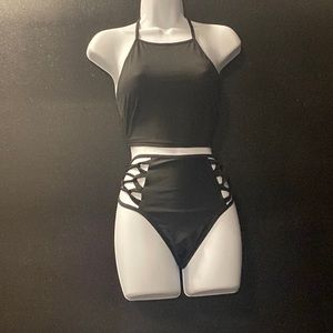 Black Crop and Swim bottom